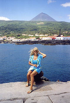 Joan in front of Mt. Pico